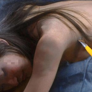 ​日本画家小尾修超写实人物油画作品赏析