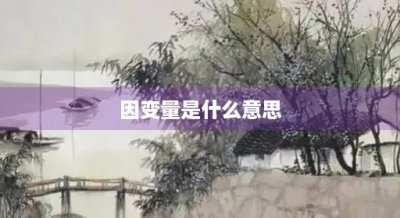 ​因变量是什么意思