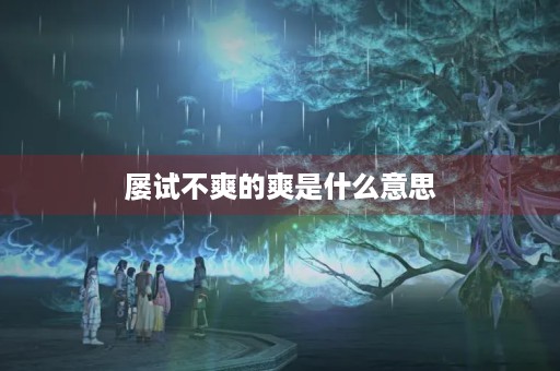 屡试不爽的爽是什么意思