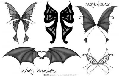 ​恶魔的翅膀怎么画（一半白衣天使一半死神绘画)