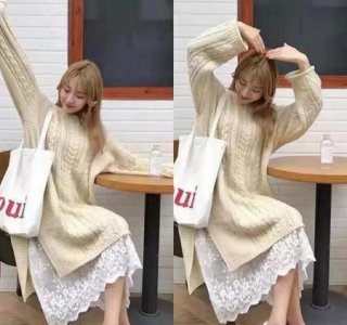 ​中长款蕾丝裙怎么搭配(浅蓝色配白色的效果图)