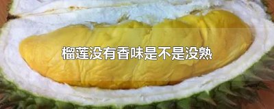 ​榴莲没有香味是不是没熟