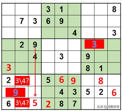 数独九宫格快速挑战高难度讲解(玩转数独之九宫数独高级技巧解题实例)(5)