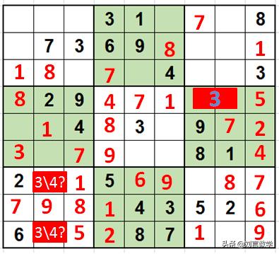 数独九宫格快速挑战高难度讲解(玩转数独之九宫数独高级技巧解题实例)(21)