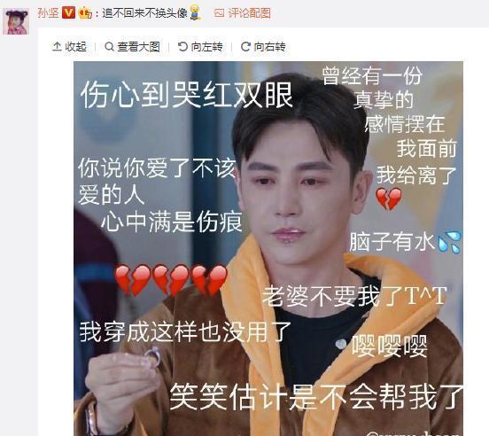 大家是有多恨邹凯?孙坚微博换个头像结果评论区就成了斗图现场!