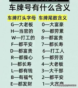 ​哇塞，车牌号有什么含义，赶紧收藏起来看看你是什么车牌号！