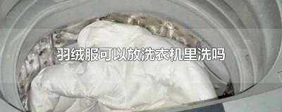 ​羽绒服可以放洗衣机里洗吗