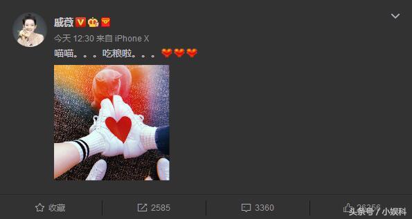 戚薇微博晒与李承铉情侣鞋 网友：单身狗只能自己穿