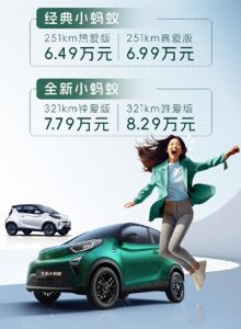​奇瑞全新小蚂蚁上市 经典款251km续航售价6.49万元起