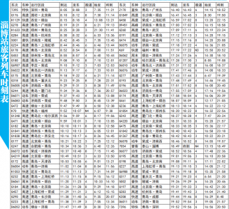 淄博火车站新列车时刻表16日启用 抢先看！
